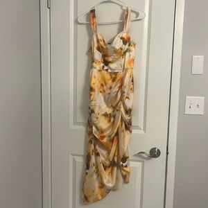 Cider Cocktail Dress Yellow & White, Size XS